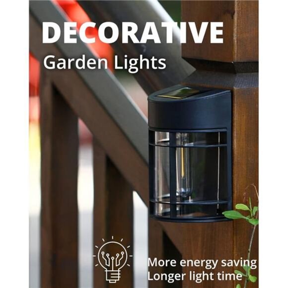 Solar Fence Lights Outdoor Waterproof Solar Lights for Garden Yard Deck 8 Pack - Picture 5 of 7